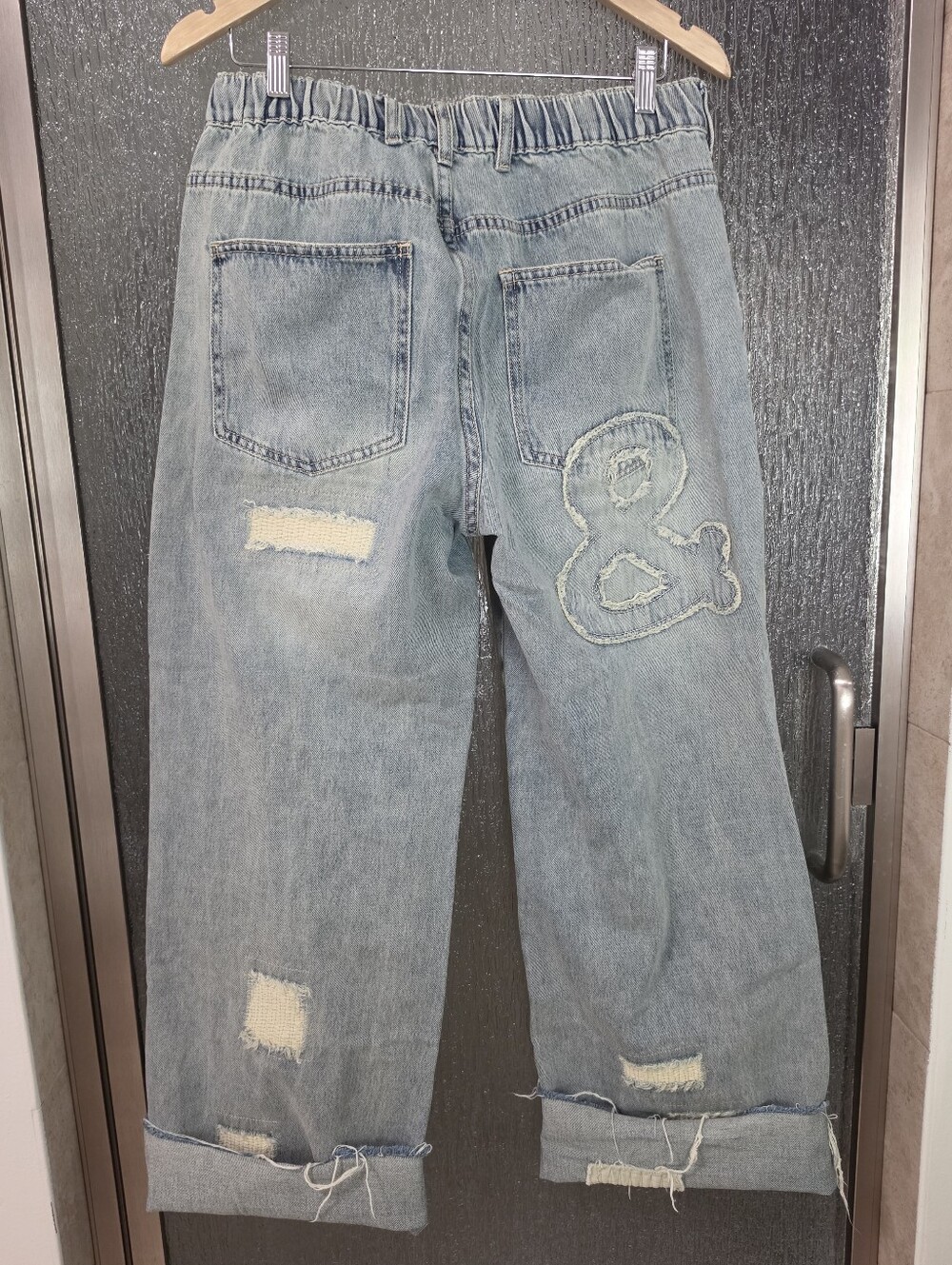 Oli & Hali Light Blue Boyfriend Jeans with Embroidered 'Love' & Ampersand - Picture 10 of 10